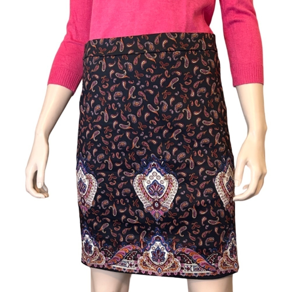 J. Crew The Pencil Skirt Cotton Bold Paisley Print Versatile Colourful Mini